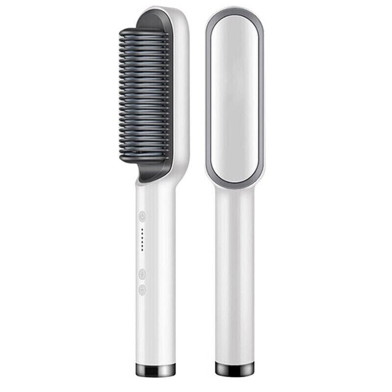 2-in-1 Hair Straightening Brush - Happily Living