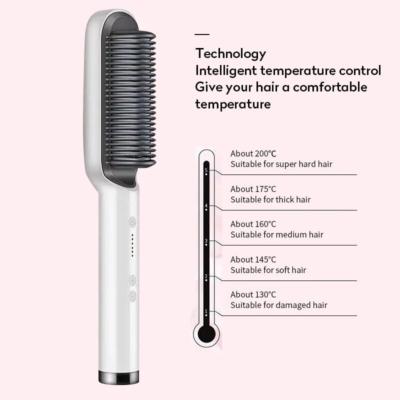 2-in-1 Hair Straightening Brush - Happily Living