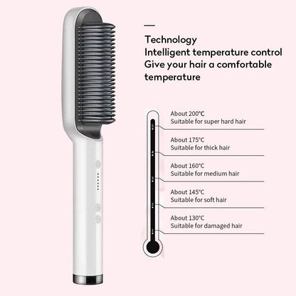 2-in-1 Hair Straightening Brush - Happily Living