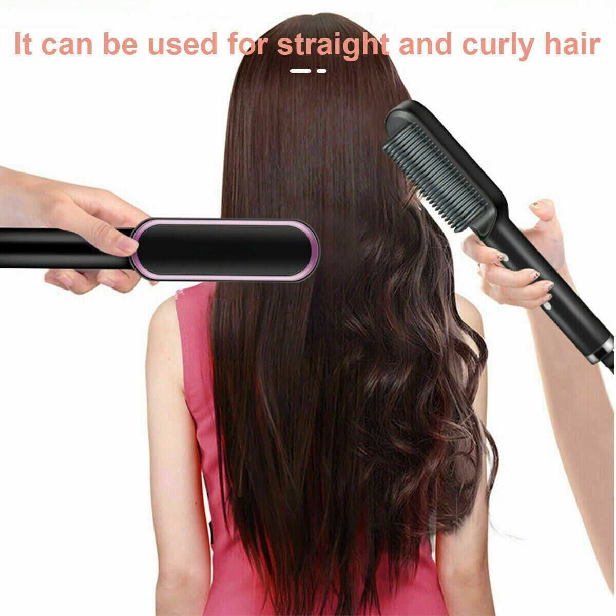 2-in-1 Hair Straightening Brush - Happily Living