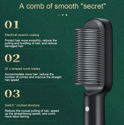2-in-1 Hair Straightening Brush - Happily Living