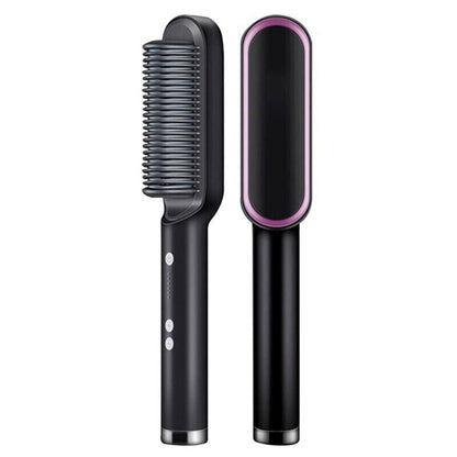2-in-1 Hair Straightening Brush - Happily Living