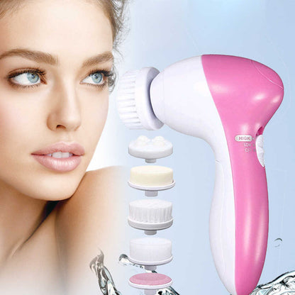 5 in 1 Electric Facial Cleansing Brush Set - Happily Living