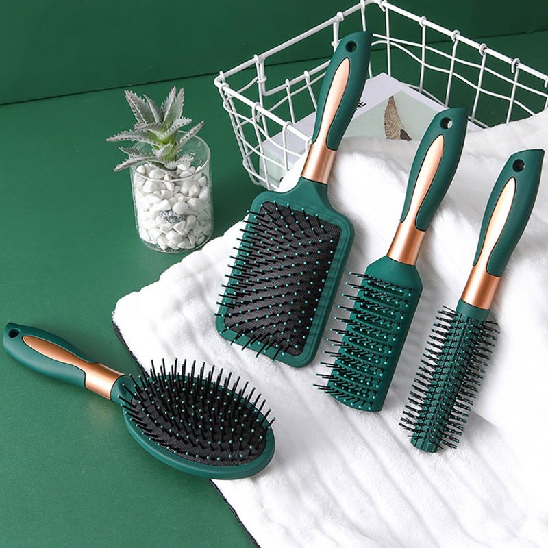 Dark Green Massage Comb for Straight and Curly Hair - Happily Living