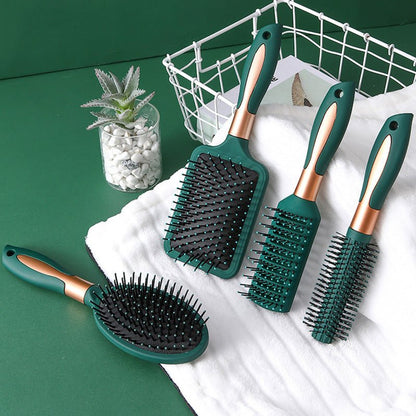 Dark Green Massage Comb for Straight and Curly Hair - Happily Living