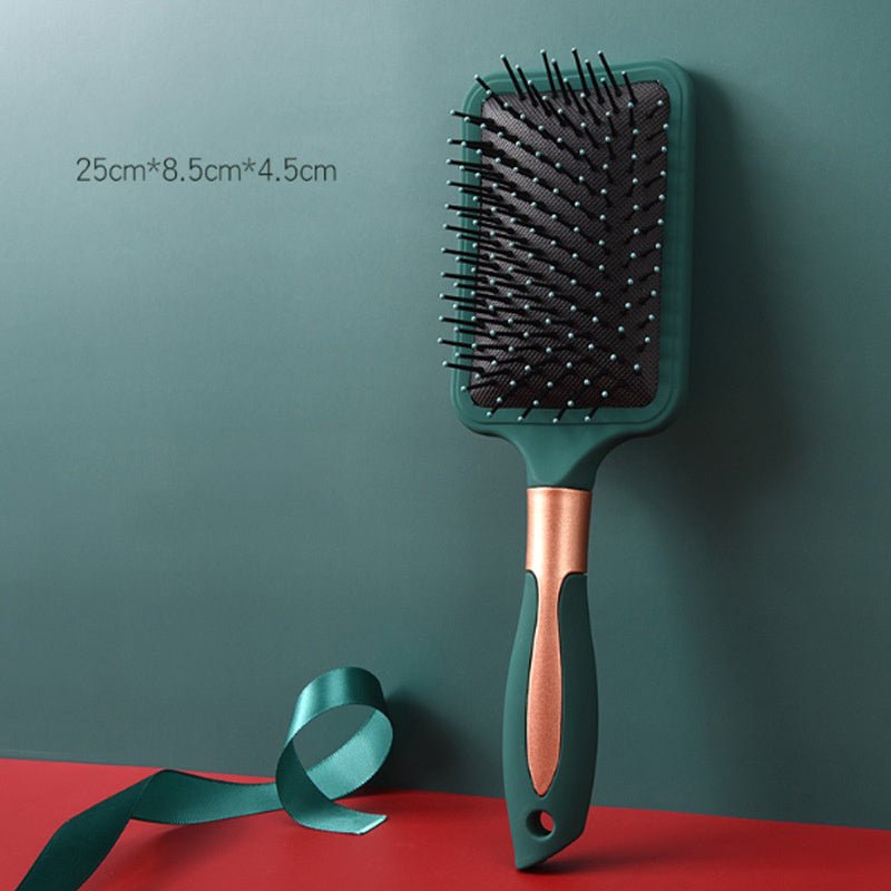 Dark Green Massage Comb for Straight and Curly Hair - Happily Living