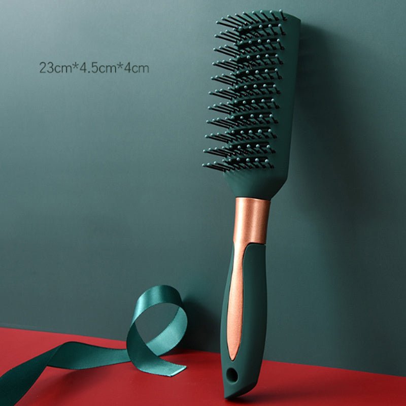 Dark Green Massage Comb for Straight and Curly Hair - Happily Living