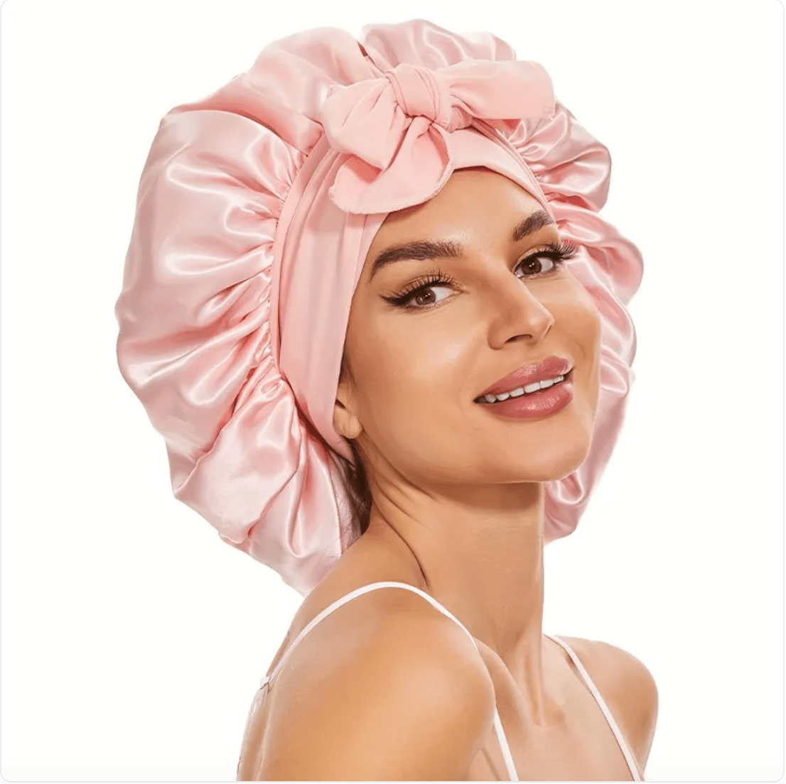 Double-Layer Bow Wide-Brimmed Hair Care Hat - Happily Living