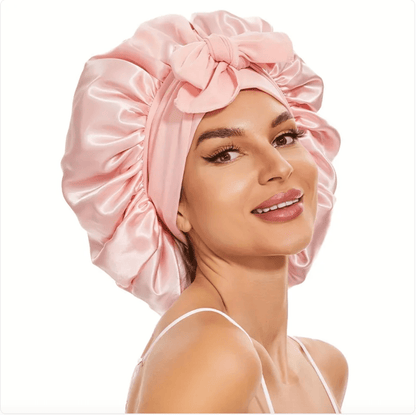 Double-Layer Bow Wide-Brimmed Hair Care Hat - Happily Living