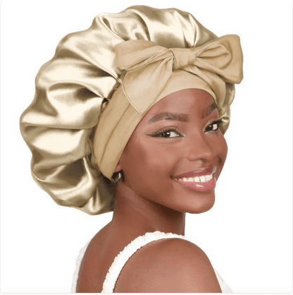 Double-Layer Bow Wide-Brimmed Hair Care Hat - Happily Living