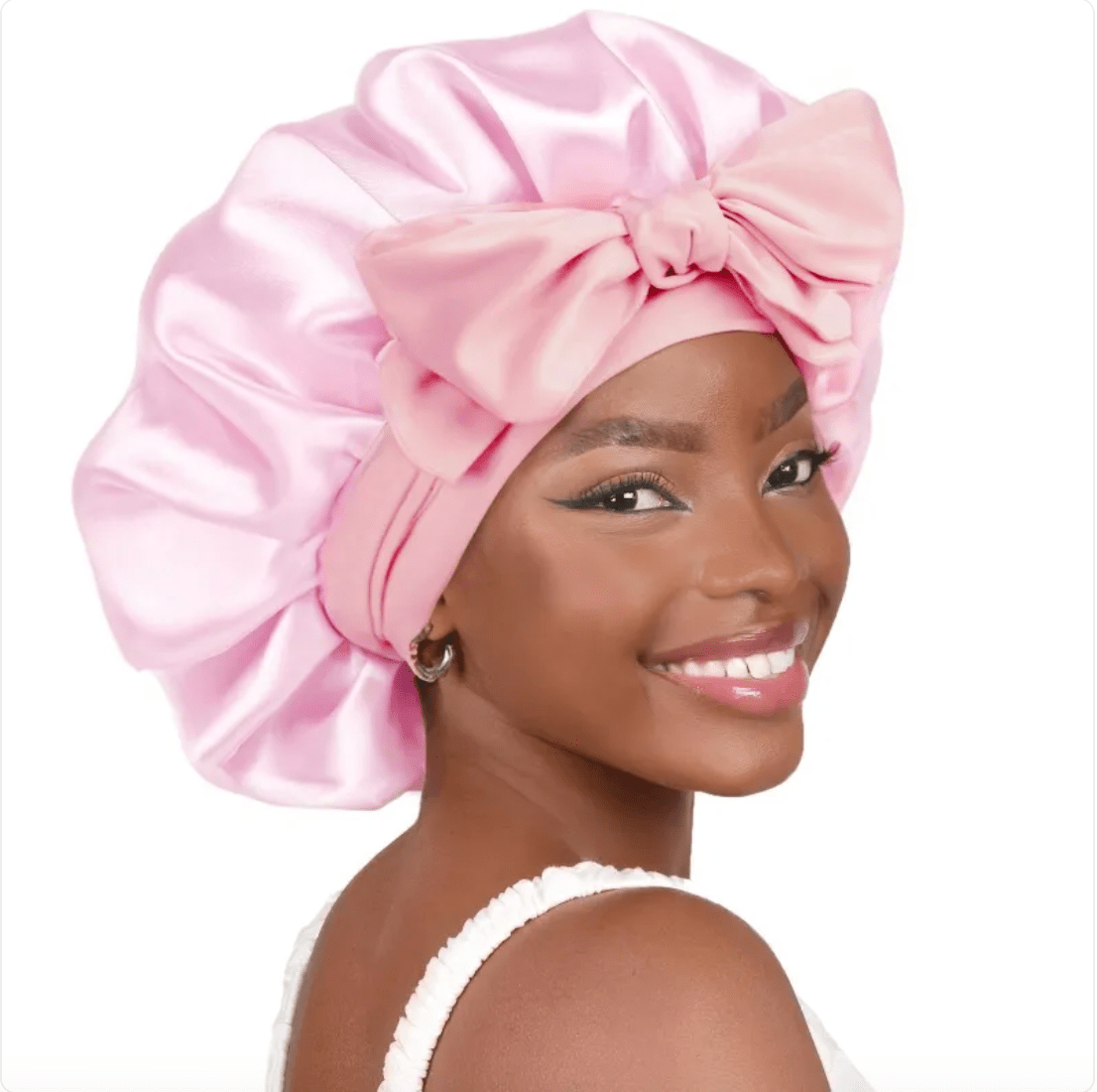 Double-Layer Bow Wide-Brimmed Hair Care Hat - Happily Living