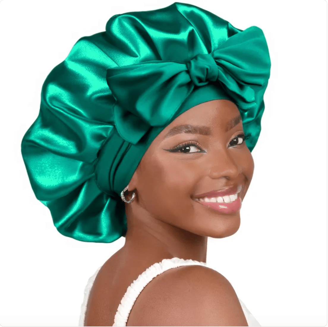 Double-Layer Bow Wide-Brimmed Hair Care Hat - Happily Living