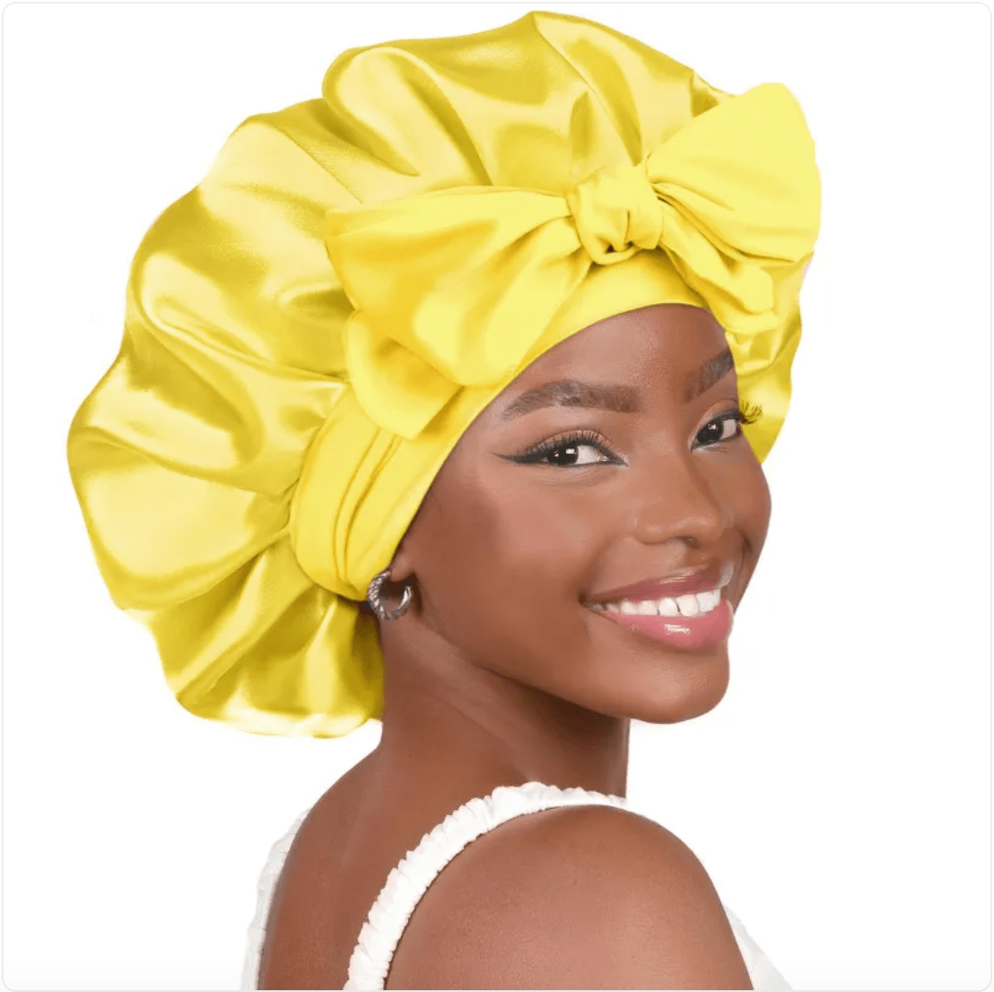 Double-Layer Bow Wide-Brimmed Hair Care Hat - Happily Living