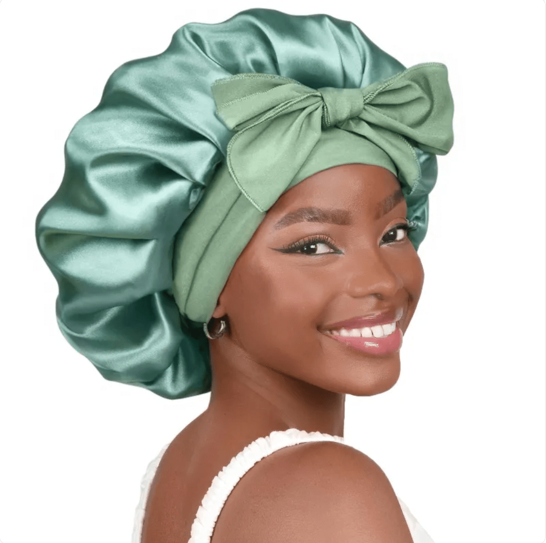 Double-Layer Bow Wide-Brimmed Hair Care Hat - Happily Living