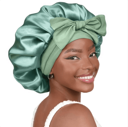 Double-Layer Bow Wide-Brimmed Hair Care Hat - Happily Living