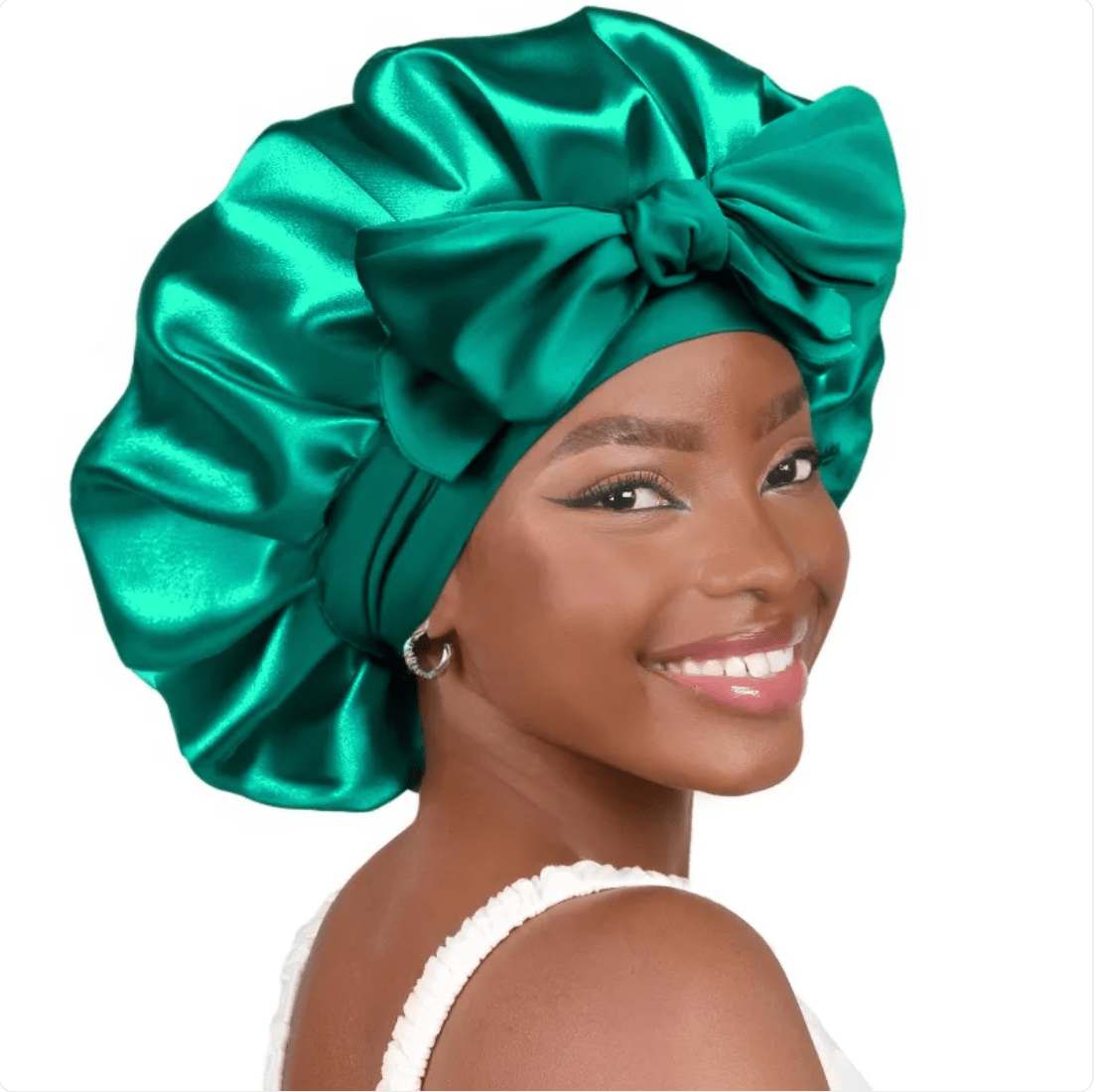 Double-Layer Bow Wide-Brimmed Hair Care Hat - Happily Living