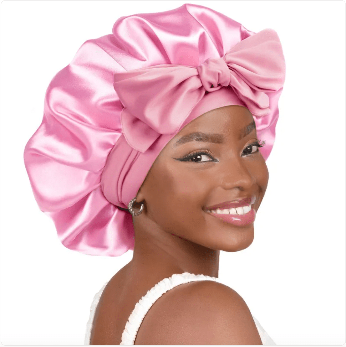Double-Layer Bow Wide-Brimmed Hair Care Hat - Happily Living
