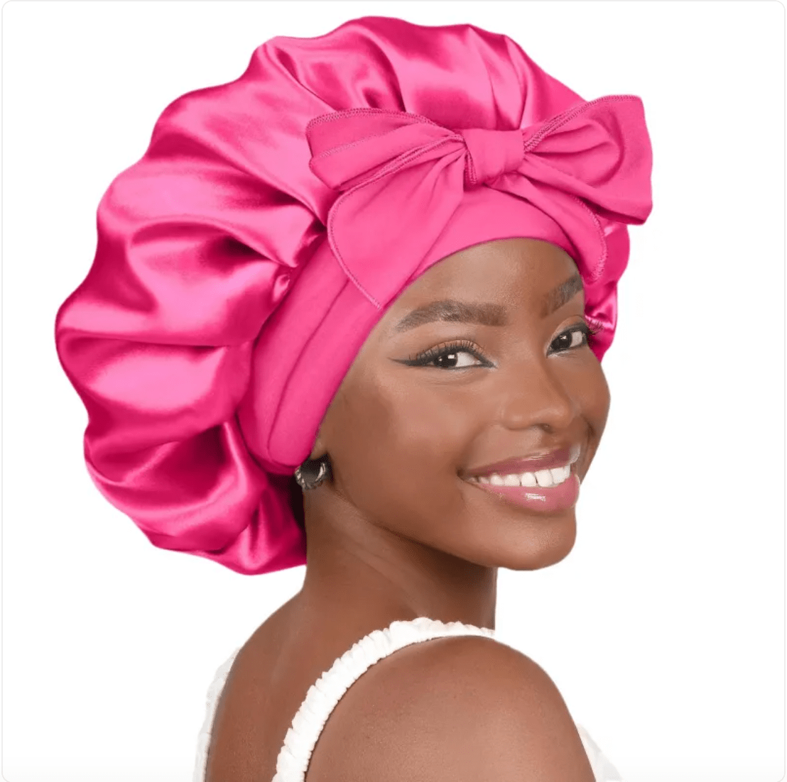 Double-Layer Bow Wide-Brimmed Hair Care Hat - Happily Living