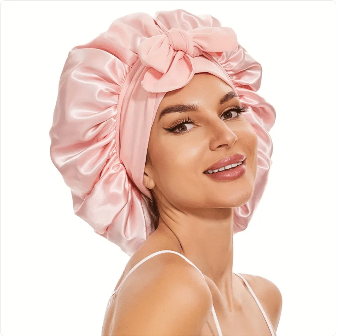 Double-Layer Bow Wide-Brimmed Hair Care Hat - Happily Living