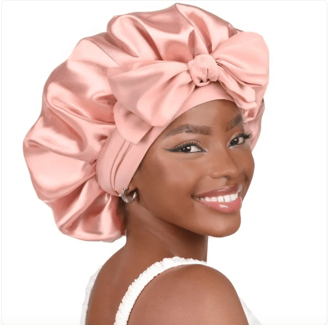 Double-Layer Bow Wide-Brimmed Hair Care Hat - Happily Living