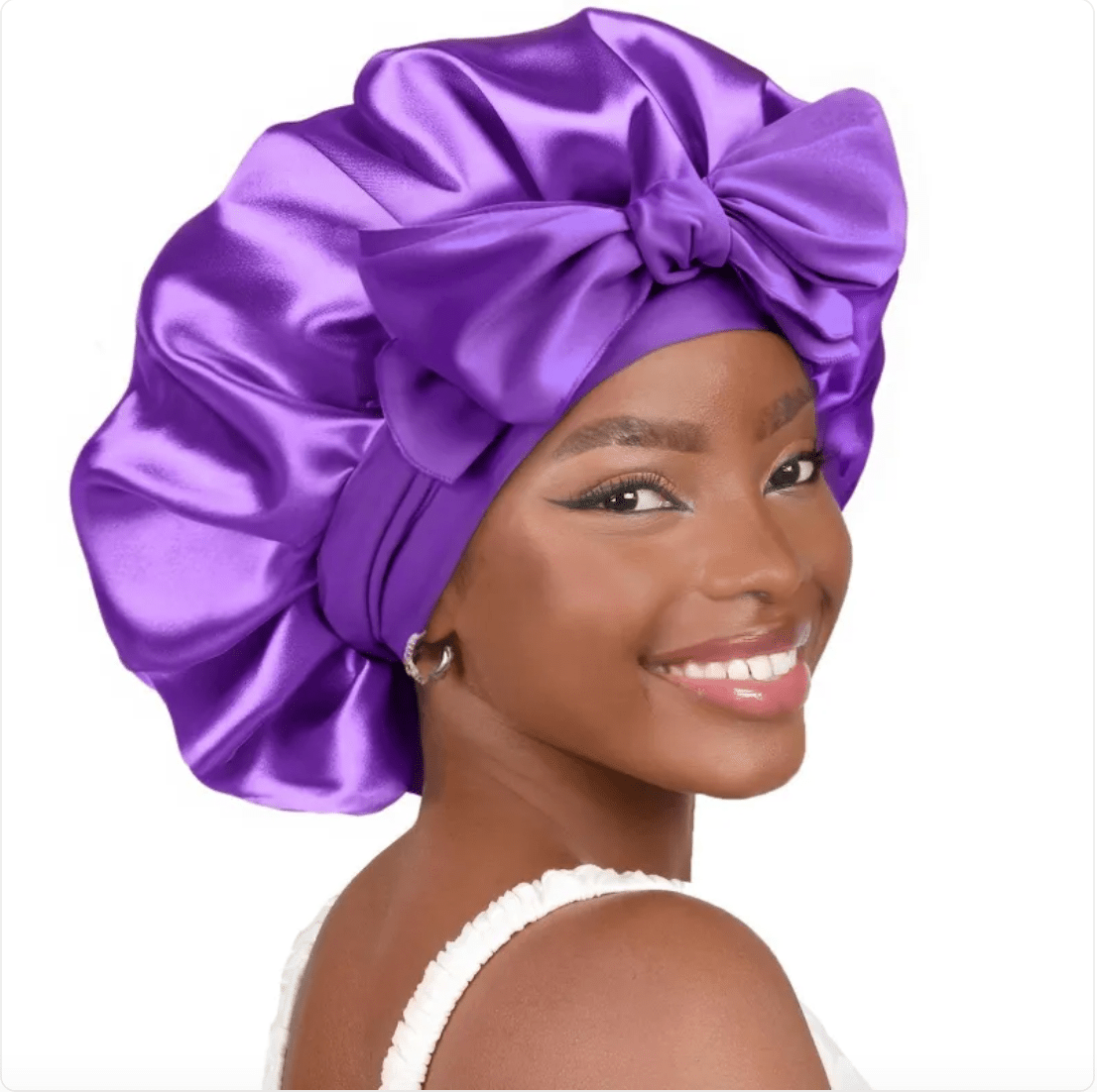 Double-Layer Bow Wide-Brimmed Hair Care Hat - Happily Living