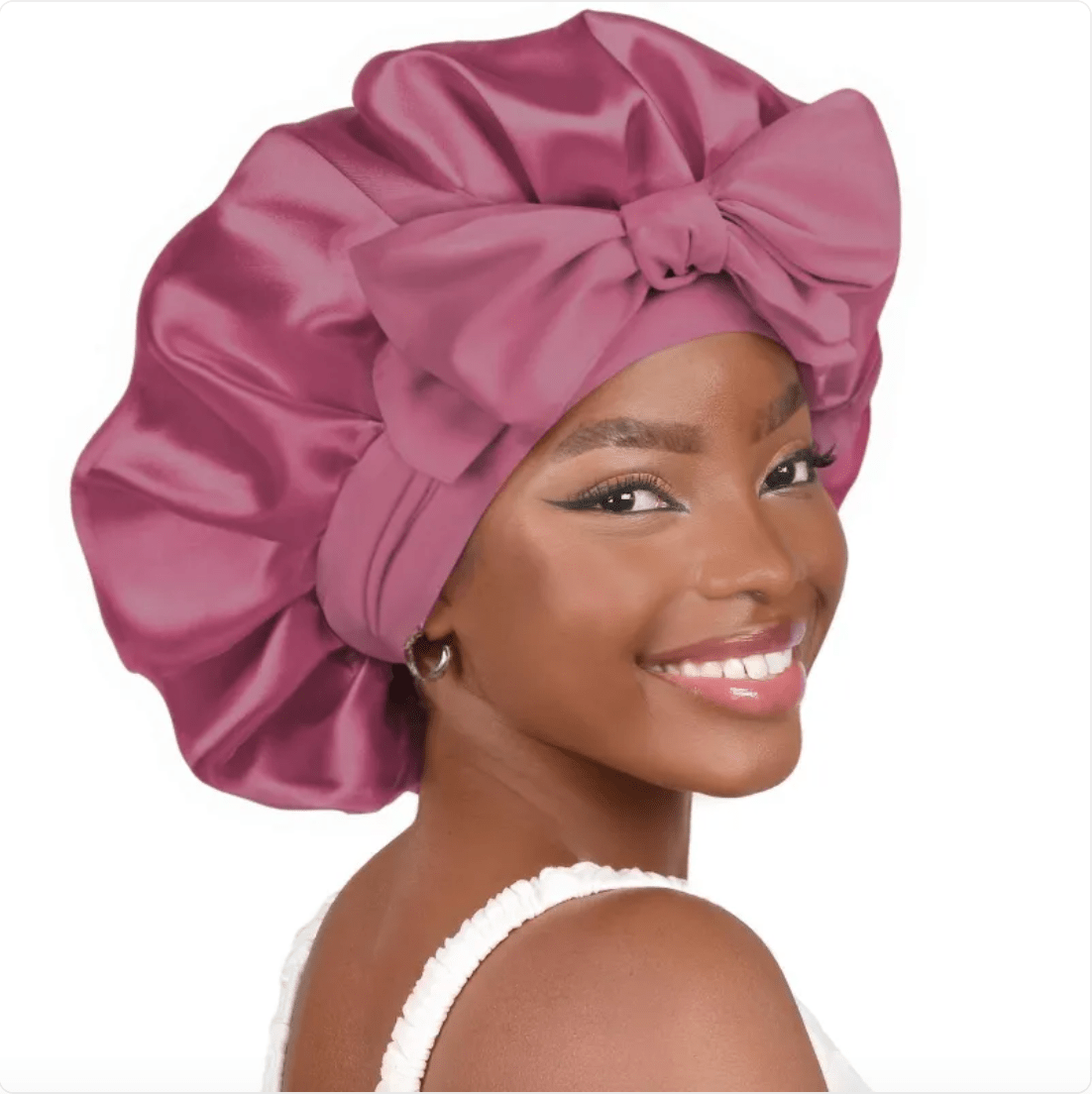 Double-Layer Bow Wide-Brimmed Hair Care Hat - Happily Living