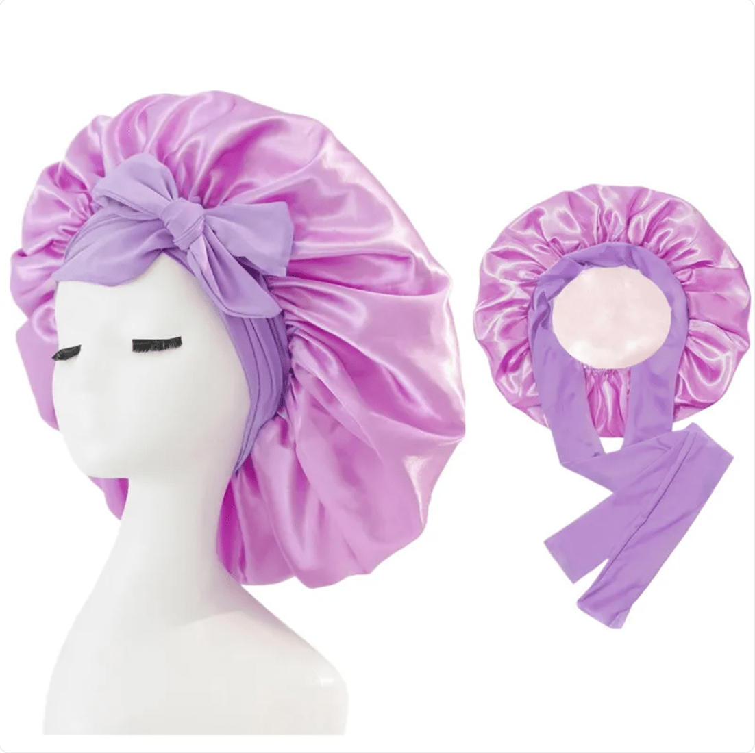 Double-Layer Bow Wide-Brimmed Hair Care Hat - Happily Living