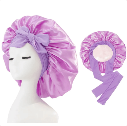 Double-Layer Bow Wide-Brimmed Hair Care Hat - Happily Living