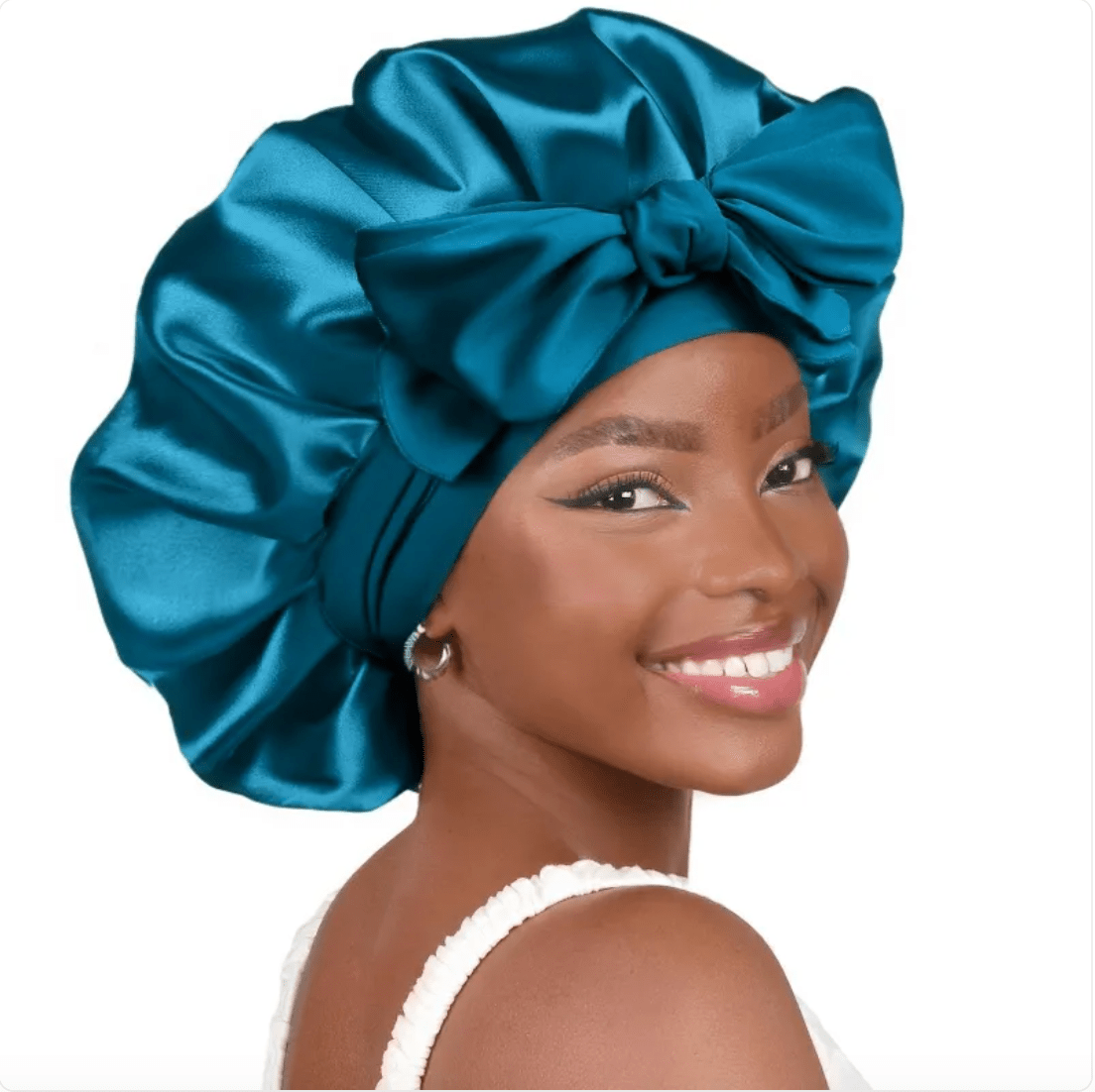 Double-Layer Bow Wide-Brimmed Hair Care Hat - Happily Living
