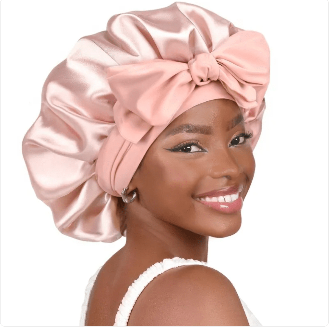 Double-Layer Bow Wide-Brimmed Hair Care Hat - Happily Living