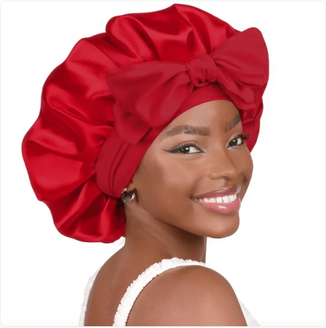 Double-Layer Bow Wide-Brimmed Hair Care Hat - Happily Living