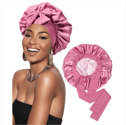 Double-Layer Bow Wide-Brimmed Hair Care Hat - Happily Living