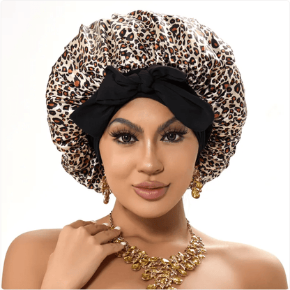 Double-Layer Bow Wide-Brimmed Hair Care Hat - Happily Living