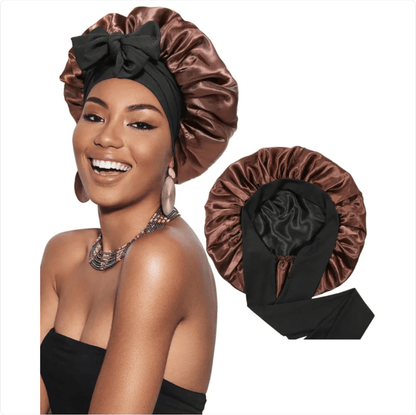 Double-Layer Bow Wide-Brimmed Hair Care Hat - Happily Living