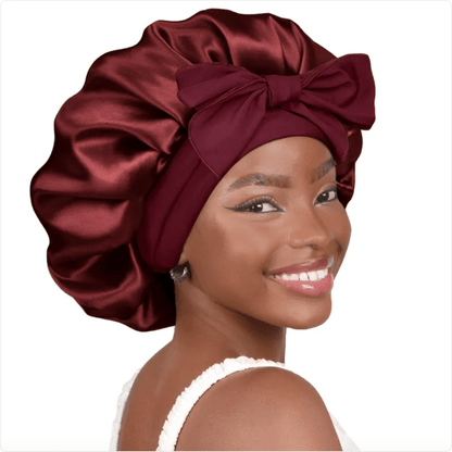 Double-Layer Bow Wide-Brimmed Hair Care Hat - Happily Living