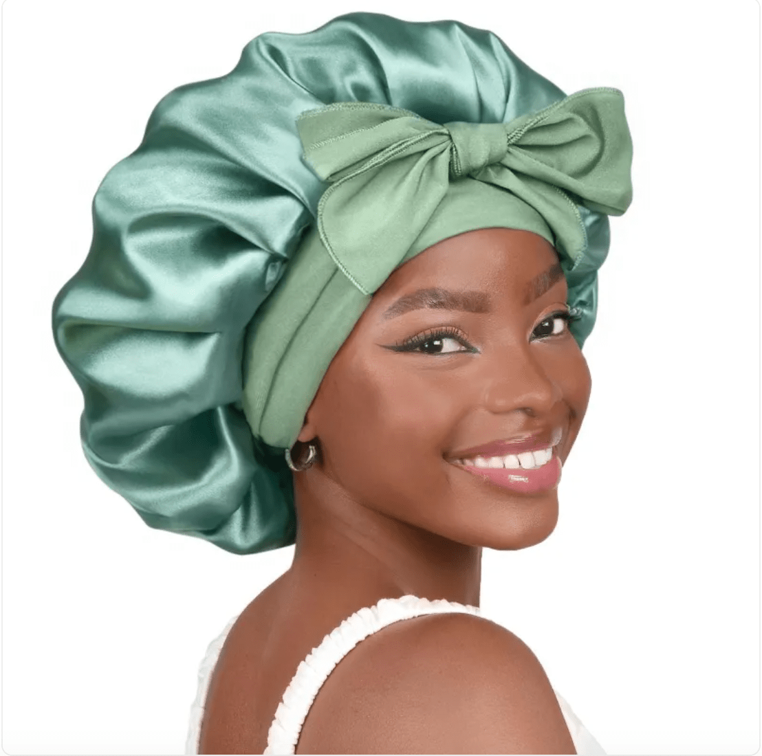Double-Layer Bow Wide-Brimmed Hair Care Hat - Happily Living