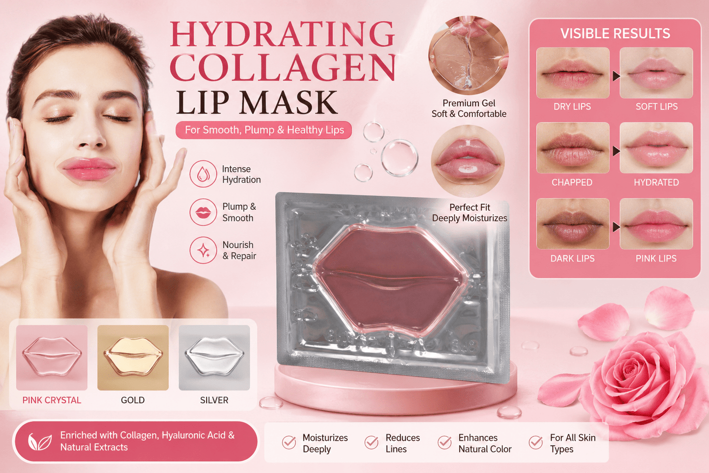 Hydrating Collagen Lip Mask for Smooth Lips - Happily Living