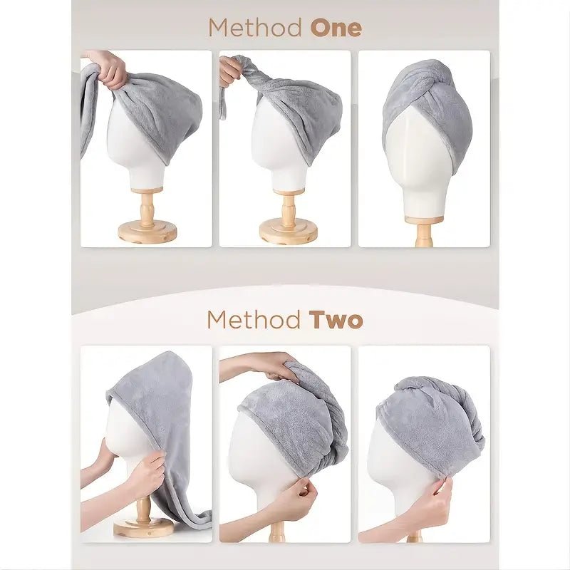 Microfiber Hair Towel Wrap for Curly Hair (1pc) - Happily Living