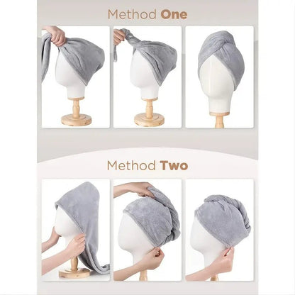 Microfiber Hair Towel Wrap for Curly Hair (1pc) - Happily Living