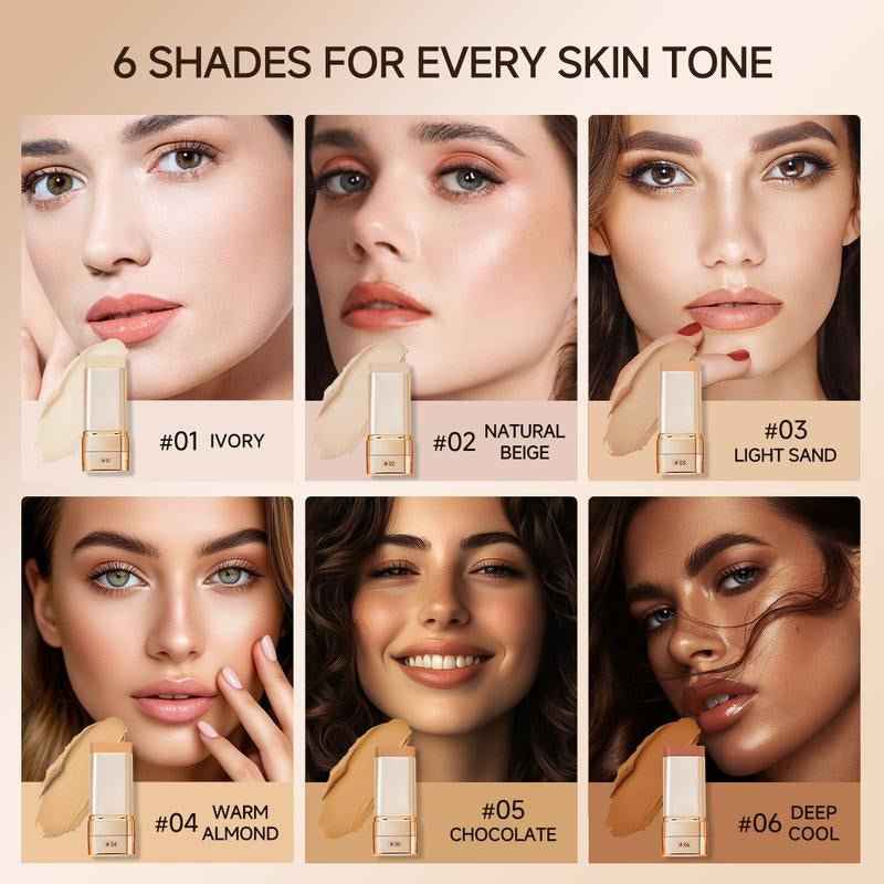QIANWHITE Radiant Skin Foundation Stick - Waterproof 24H Long-Lasting Makeup