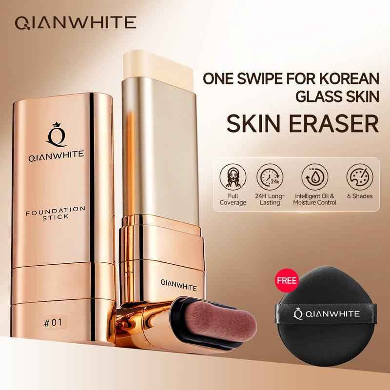 QIANWHITE Radiant Skin Foundation Stick - Waterproof 24H Long-Lasting Makeup