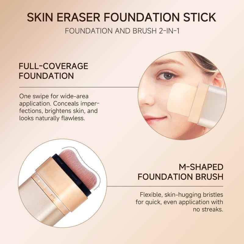QIANWHITE Radiant Skin Foundation Stick - Waterproof 24H Long-Lasting Makeup