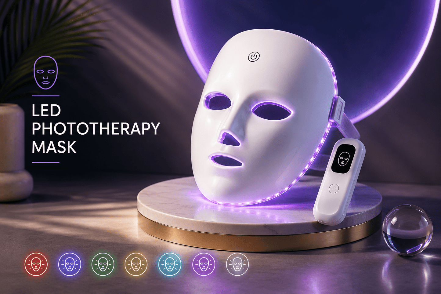 Rechargeable LED Phototherapy Facial Mask - Happily Living