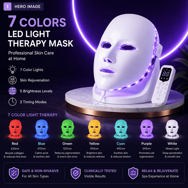 Rechargeable LED Phototherapy Facial Mask - Happily Living