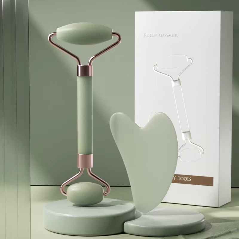 Resin Roller & Heart Shaped Scraping Plate for Facial & Neck Massage