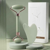 Resin Roller & Heart Shaped Scraping Plate for Facial & Neck Massage