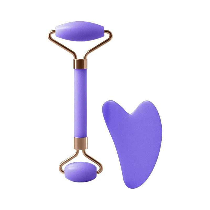 Resin Roller & Heart Shaped Scraping Plate for Facial & Neck Massage