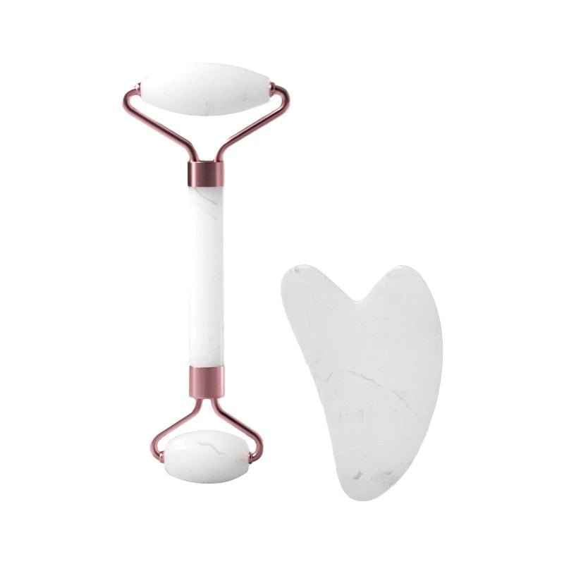 Resin Roller & Heart Shaped Scraping Plate for Facial & Neck Massage