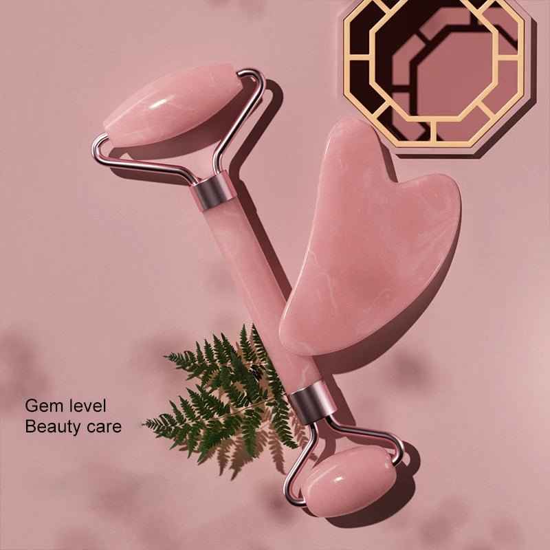 Resin Roller & Heart Shaped Scraping Plate for Facial & Neck Massage