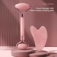 Resin Roller & Heart Shaped Scraping Plate for Facial & Neck Massage